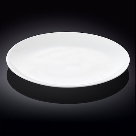 991024 12 In. Rolled Rim Round Platter, White, 18PK